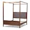 Baxton Studio Natasha Grey Upholstered and Walnut Wood Queen Size Platform Bed 165-10716 - alternate 1